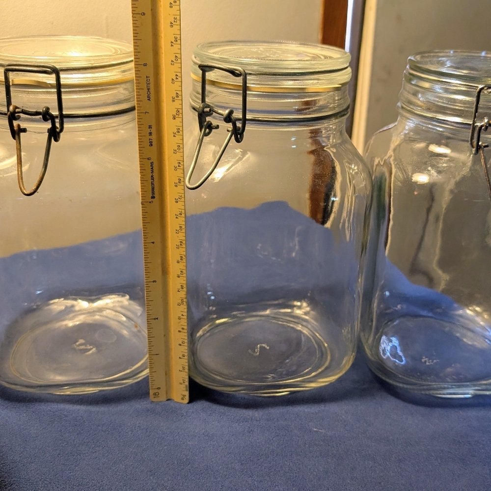 Vintage Set Of Italian Glass Food Storage Containers